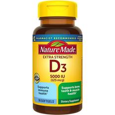 Vitamins & Supplements Nature Made Vitamin D3 Ultra Strength 5000 IU 90 Softgels