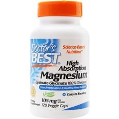 Magnesium glycinate Doctor's Best High Absorption Magnesium Lysinate Glycinate 120 Veggie Caps