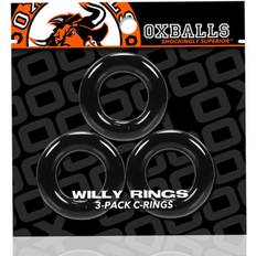 Oxballs Tri Ring Cock Cage Willy Rings Pack Black (3 uds)