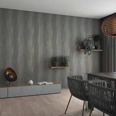 Wallpapers Noordwand Topchic Wallpaper Stripes Effect Metallic Grey