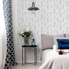 Fresco Distressed Texture White/Silver Wallpaper