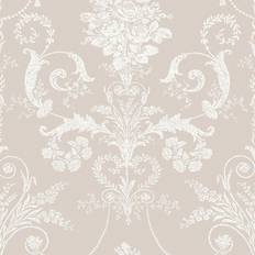 Laura Ashley Josette White/Dove Grey Wallpaper