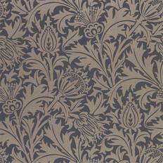 William Morris Svart Tapeter William Morris Pure Thistle Black Ink