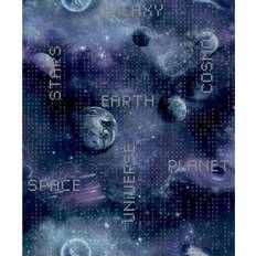 Papeles pintados Good Vibes Papel de pared Galaxy Planets and Text negro y morado Noordwand