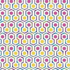 Papeles pintados Noordwand Papel de pared Good Good Vibes Hexagon Pattern rosa amarillo Rosa