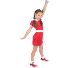 Bristol Novelty Bristol Novelty Girls Orphan Dress Costume (S) (Red/White)
