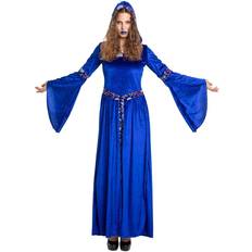 Folat kjole heks dame polyester blå str. S/M