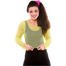 Wicked Costumes Netbluse i Neon Gul med lange ærmer Neon Gul OZ