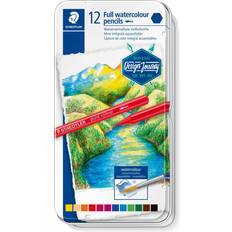 Staedtler Vollfarb-Aquarellstift Design Journey, 12er Etui Sechskantstift, Vollmine mit ca