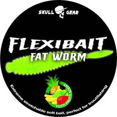 Skull gear Flexibait "Fat Worm Chartreuse" fra Skull Gear