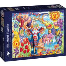 Pussel Bluebird Elephants in the Garden 2000 Pieces
