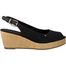 44 Espadrilles Tommy Hilfiger Iconic Open Toe Slingback Wedge - Black