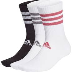 adidas Glam 3-stripes Cushioned Crew Sport Socks 3-pack - White/Black/Wild Pink/Grey Five