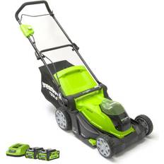 600.0 m² Batteridrevne plæneklippere Greenworks G40LM41K2X (2x2.0Ah) Batteridrevet plæneklipper