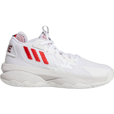 Textile Basketball Shoes adidas Kid's Dame 8 - Cloud White/Vivid Red/Core Black