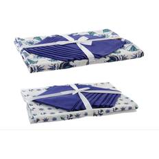 Bleu Nappes Dkd Home Decor Dukar och servetter Blå Bomull Vit (25 x 26 x 0,5 cm) (150 x 250 x 0.5 cm) (2 pcs) Tablecloth Blue, White