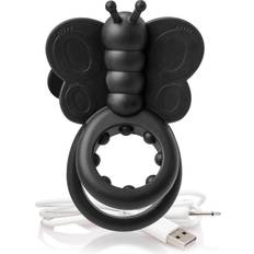 Waterproof Penis Rings SuperTooth Screaming O Charged Monarch Wearable Butterfly Vibe Black