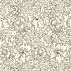 William Morris & Co Tapete Poppy Cream/ Chocolate braun/creme