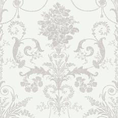 Laura Ashley Josette Dove Grey and White Wallpaper