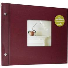 Jaune Loisirs créatifs Goldbuch Photo Album Trend, Bella Vista, 30 x 25 cm, 40 Black Pages with Glassine Dividers, Extensible, Linen, Bordeaux, 26972