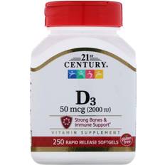 Vitamin d 250 21st Century Vitamin D3 50mcg 250 pcs