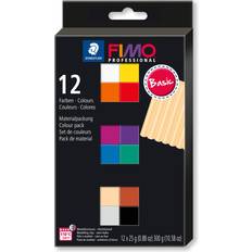 Schwarz Polymer-Ton Staedtler 8043 C12-1 FIMO Professional Oven Hardening Modelling Clay 12 x 25 g Blocks Assorted Colours