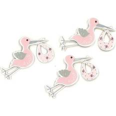 Stork baby HOBBY2YOU Stickers stork baby lyserød 3stk