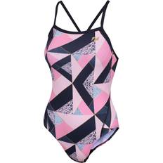 Zone3 Women's Prism 3.0 Bound Back Swim Suit - Black/Pink/White/Gold