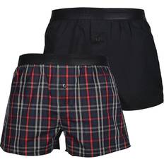 HUGO BOSS Cotton Poplin Pyjama Shorts 2-pack - Light Red/Black