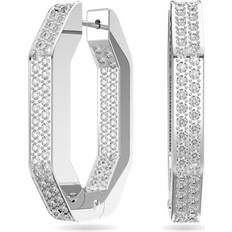 Swarovski Unisex Schmuck Swarovski Dextera Medium Octagon Hoop Earrings - Silver/Transparent