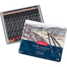 Derwent Coloured Pencils Derwent Tinted Charcoal Pencils, 24 Tin