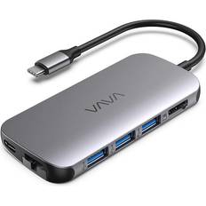 Ethernet - HDMI - Hörlursutgång - USB-C USB-hubbar Vava VA-UC016