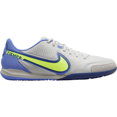 Dam - Gråa Fotbollsskor Nike Tiempo Legend 9 Academy IC - Light Photo Blue/Lime Glow/Gum Medium Brown/Black