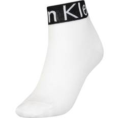 Calvin Klein Donna Calzini Calvin Klein Quarter Logo Welt Socks Women - White