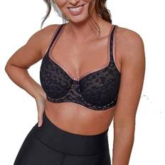 Tennis - Women Bras Pour Moi Energy Reach Underwired Lightly Padded Sports Bra - Black Lace