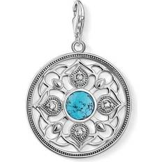 Thomas Sabo Women's Charm Pendant - Silver/Transparent/Turquoise