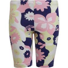 Adidas Allover Flower Print Cycling Shorts Kids - White/true Pink/almost Lime/legacy Indigo