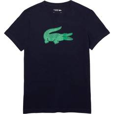 Lacoste Sport 3D Print Crocodile Breathable Jersey T-shirt - Navy Blue/Green