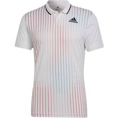 Adidas Melbourne Tennis Freelift Polo Shirt Men - White/Legacy Burgundy/Sky Rush/Black