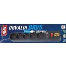 Listwa zasilajaca Orvaldi ORV-5 przeciwprzepieciowa 5 gniazd 3 m juoda (AP5-3MU)