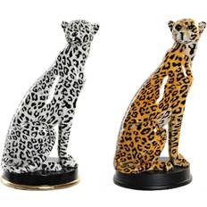 Naranja Figuritas Dkd Home Decor Figura Decorativa Negro Naranja Blanco Leopardo Resina Colonial 16 x 16 x 32 cm Figurita