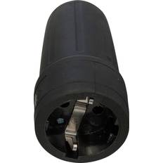Forlængerled rund Schuko med jord 16A 250V IP44, gummi sort