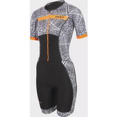 Blanco Trajes de neopreno Zone3 Tritraje Activate Plus Kona Speed manga corta negro blanco naranja Black