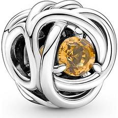 Pandora November Honey Eternity Circle Charm - Silver/Orange