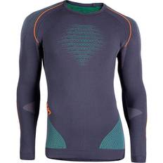 UYN Evolutyon UW Long Sleeve Shirt Men - Charcoal/Green/Orange Shiny