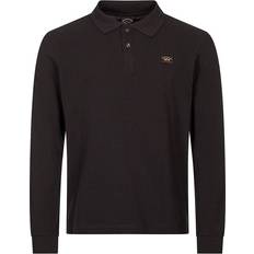 Paul shark polo shirt Paul & Shark Long Sleeved Polo T-shirt - Black