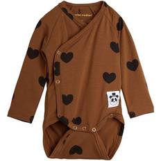 Mini rodini hearts Barnkläder Mini Rodini Basic Hearts Wrap Body - Brown (1000007416)