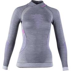 Wolle Basisschicht-Oberteile UYN Fusyon UW Long Sleeve Shirt Women - Anthracite/Purple/Pink