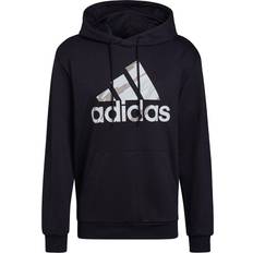 Adidas Essentials French Terry Camo-Print Hoodie - Black