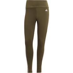 Yoga Collants Adidas Designed To Move High-Rise 3-Stripes 7/8 Sport Tights Women - Focus Olive/White